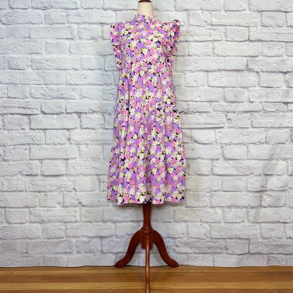 Anthropologie Cras Myra Floral Tiered Midi Dress